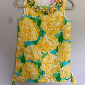 Vintage Lilly Pulitzer yellow rose print Sz 6